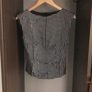 Banana Republic Blouse Suit Top SZ 0 Black Tan